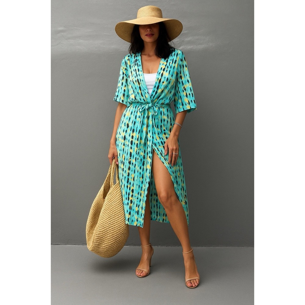 NEW Women Soft Viscose Oversized Kaftan Kimono Beach Dress Cover Bikini Cover